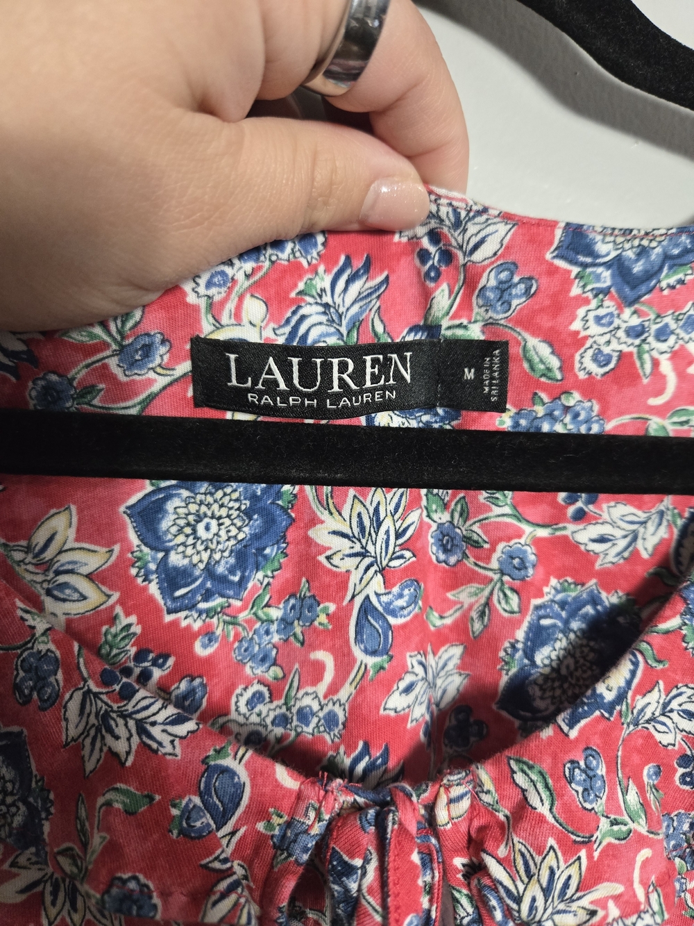 Lauren Ralph Lauren Floral Nightgown Bundle Lot of 2 Medium Ruffle Hem Knit - Picture 5 of 10
